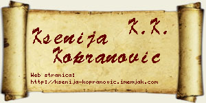 Ksenija Kopranović vizit kartica